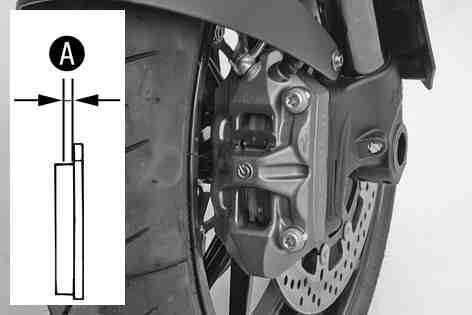 BRAKES 98 Note Danger of accidents Reduced braking efficiency caused by damaged brake discs. If the brake linings are not changed in time, the steel brake lining carriers grind on the brake disc.