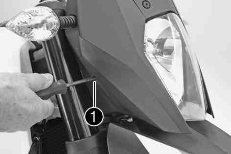 ELECTRICAL SYSTEM 138» If the boundary between light and dark does not meet specifications: Adjust the headlight range. ( p. 138) 13.13Adjusting headlight range Check the headlight setting. ( p. 137) Turn screw to adjust the headlight range.