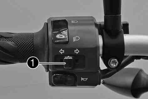 6Turn signal switch The turn signal switch is fitted on the left side of the handlebar. Possible states Turn signal off Left turn signal on The turn signal switch is pressed to the left.