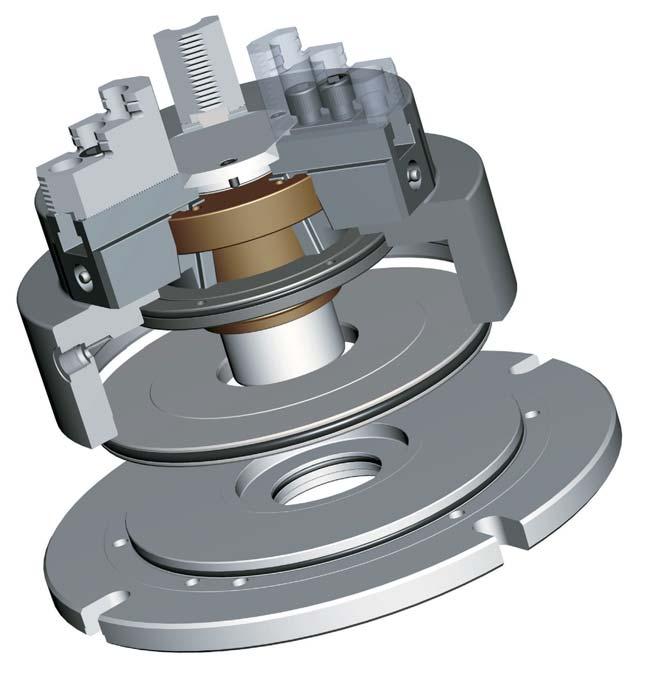 CUSTOMER BENEFITS Compact design Large variety of applications is possible by using different clamping jaws Centric clamping of round and angular workpieces High repeatability thanks to sturdy chuck