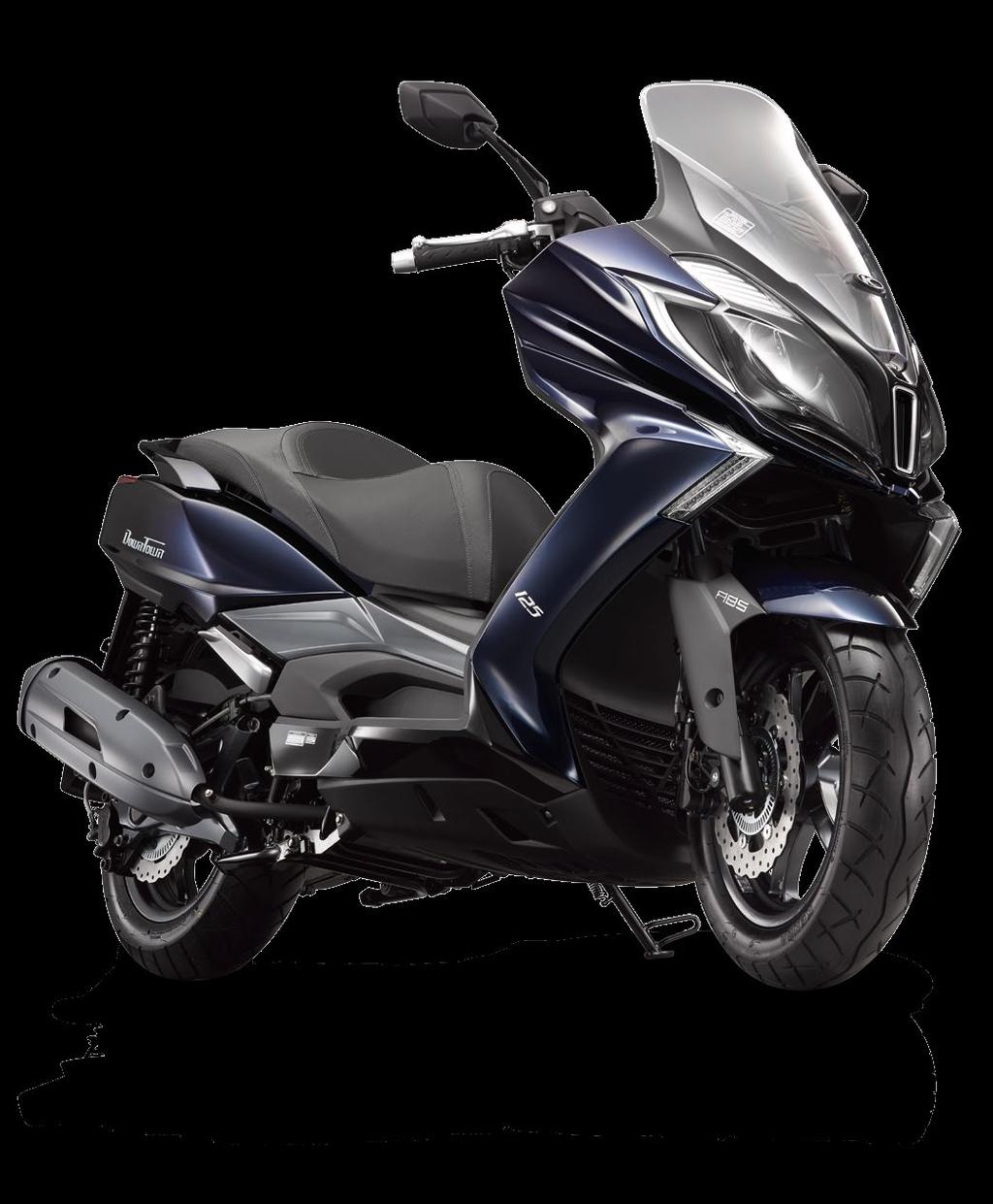This year, KYMCO will reveal the Downtown 350i at the EICMA show in a new Deep Blue color and EURO 4 approved emission specifications.