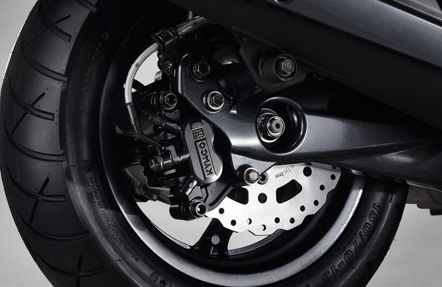 1M ABS Rear: TwoPiston caliper with 240mm disc Rider adjustable 4way hand brake calipers for