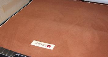 trim and custom colour Floor Mats, RHD 4 parts set front/rear, left/right, with MANSORY logo