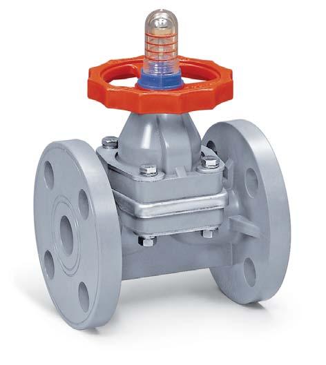 available with a PVDF Vapor Barrier DAB Series Flanged Diaphragm Valves 1/2"- 6" PVC AND 1/2" - 4" CPVC PVC and CPVC Position Indicator Sure-Grip Handwheel Choice of FPM, or PTFE Diaphragms*