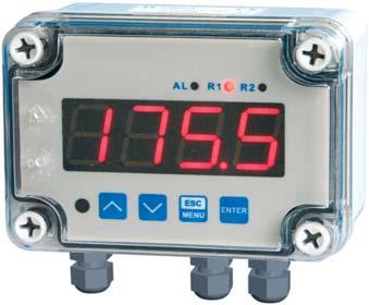 TLC Series LEVEL PROCESS DISPLAY 4-20mA Input Indicating Transmitter in NEMA 4X Enclosure Input: 4-20 ma 2 Relay (1A or, 4-20mA + 1 Relay Models Available, 4 or 6 Digit Displays Available 120 VAC