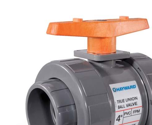 TB Series True Union Ball Valves 1/4" TO 2" PVC / 1/2" TO 2" PVC, CPVC AND GFPP PVC, CPVC and GFPP Full Port Design Reversible PTFE Seats Double O-Ring Stem Seals Easily Actuated NSF/ANSI 61 Listed