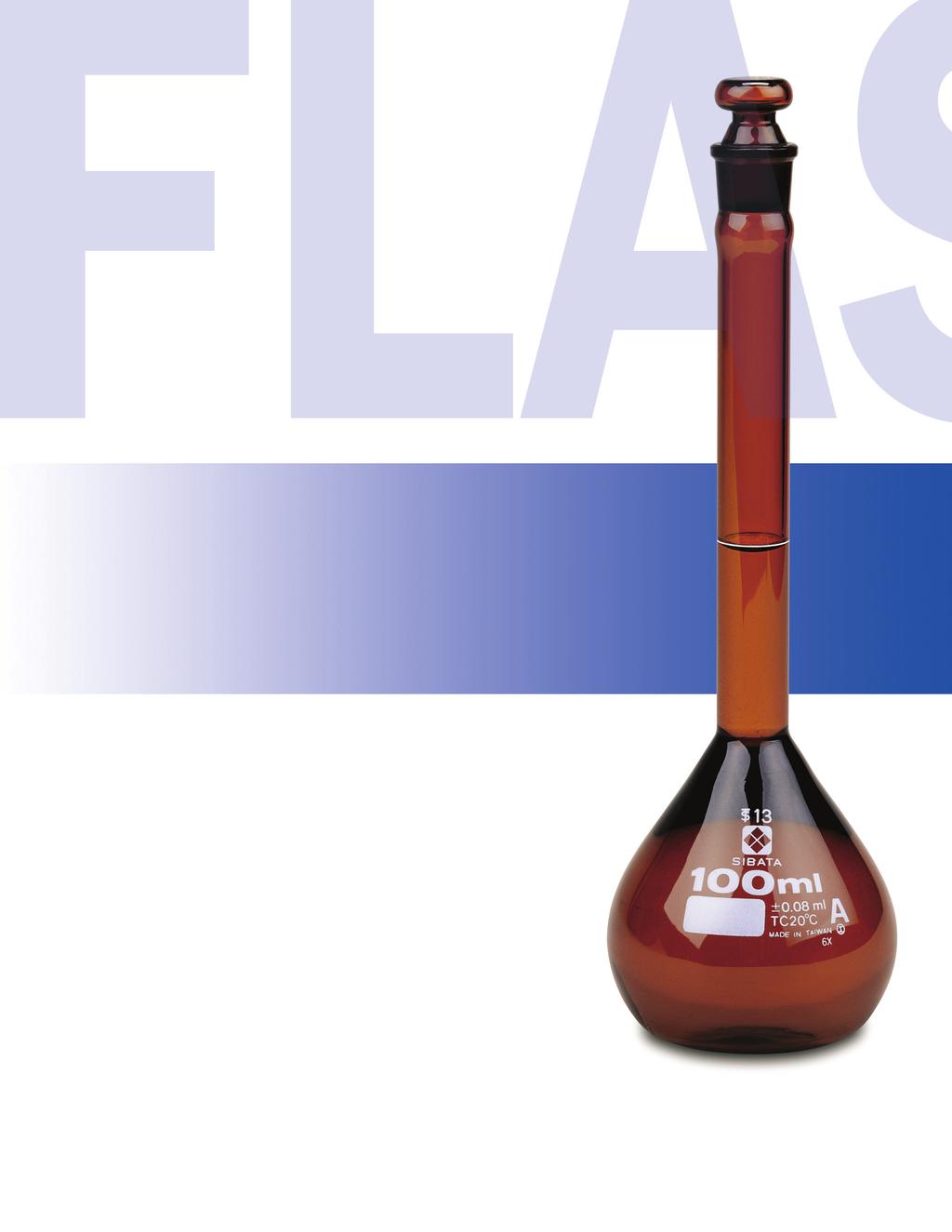 Volumetric Flasks Class A, Low-Actinic Amber, Stopper, To Contain SIBATA 307A-Series Low-Actinic Amber Volumetric Flasks meet ASTM E- Class A & USP Standards for Volumetric Glassware.