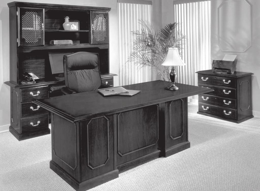 Governors LAMINATE COLLECTION 7350 Engraved Executive Mahogany Finish Traditional looks elevate a laminate design.