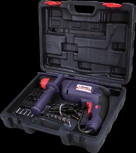 chuck Ergonomic soft-grip handle Double insulation BK 3 tool kit BUR 150E / BUR 150CET IMPACT DRILLS Convenient set
