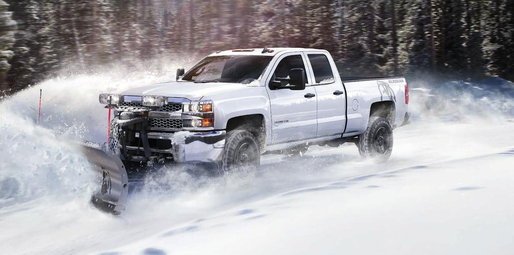 ENGINEERING 2500HD 4-door Double Cab WT in Summit White with available Alaskan Edition and other features and snow plow upfit from an independent supplier. 3 SNOW DOESN T STAND A CHANCE.