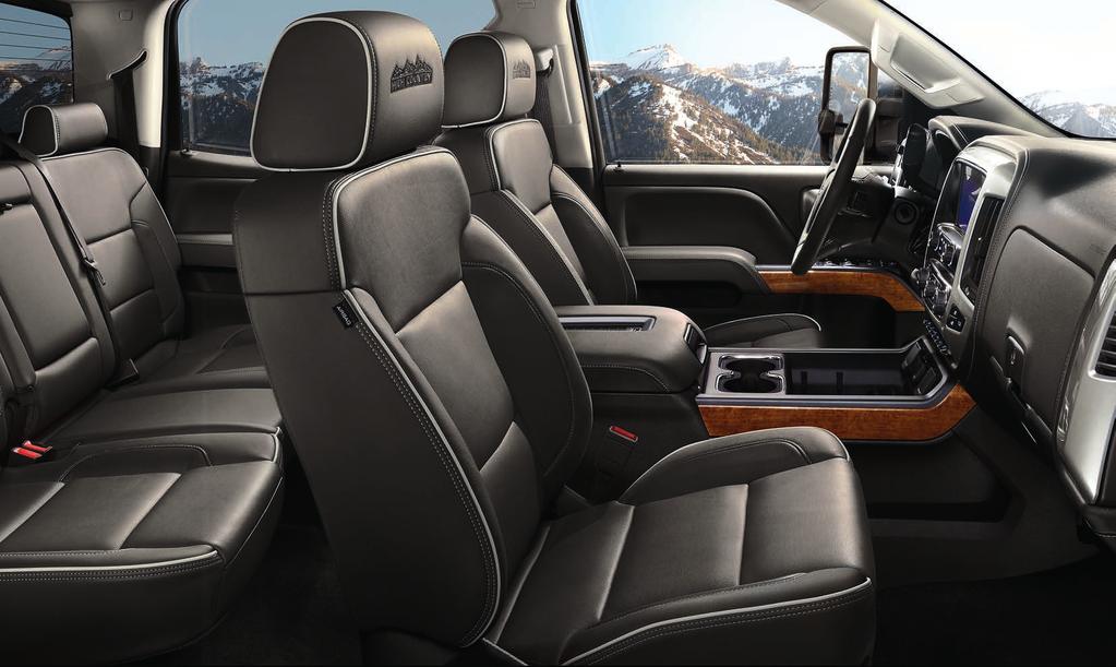 WHEN LIFE CALLS FOR BOTH STRENGTH AND STYLE. High Country interior in Jet Black with perforated leather appointments and Ash Gray accents. RUGGED GOOD LOOKS ARE STANDARD.