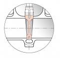 Long integra guide ribs in the body match with fu-ength guide sots in the wedge fo accurate aignment and guidance.