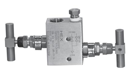 Guage Pressure Manifold Valves - EH72 TWO VALVE MANIFOLD: REMOTE MOUNT The EH72 is a compact remote mounted two valve manifold that functions as a shutoff and vent valve for static pressure