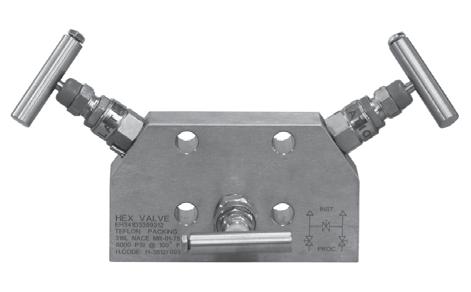 Differential Pressure Manifold Valves - EH34 THREE VALVE MANIFOLD: DIRECT MOUNT, BAR STOCK STYLE The EH34 is a three valve instrument manifold used to perform the block and equalizing requirement of