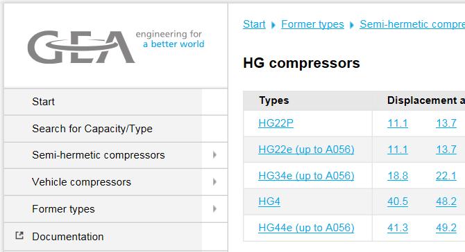 Optimized compressor types: HG22e-44e The model range of standard semi-hermetic compressors GEA Bock HG22e-44e were optimized comprehensively The optimized HG22e-44e models are displayed