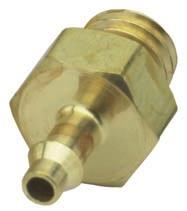 BRASS BARB FITTINGS 11752-1 10-32 to 1/8 ID Hose Fitting.250 hex. For Hose: 1/8 ID Replacement Gasket: #11761-2.090 dia.-thru 1/8 I.D. 11752-2 10-32 to 1/16 ID Hose Fitting.052 dia.-thru.437.