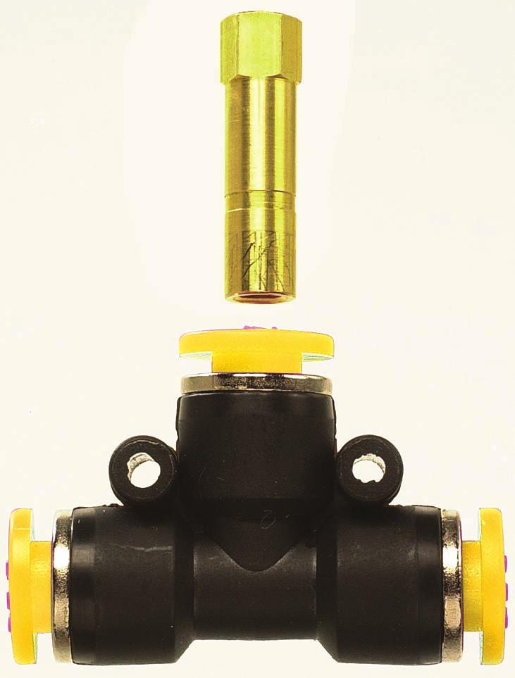 PUSH-QUICK FITTINGS Figure 1 shows an MAV-3 3-Way Valve connected to a PQ-RT05P