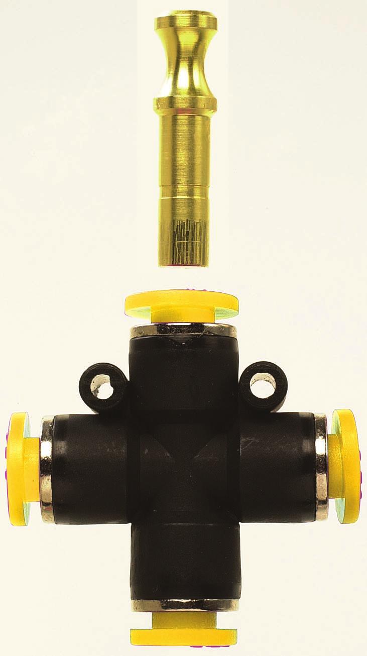 In this example, the Run Tee is connected to a 1/8 NPT supply pipe.