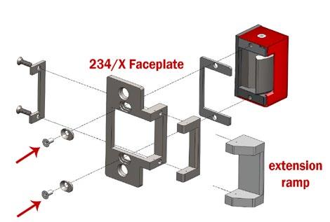 1/8" HORIZONTAL ADJUSTMENT ADDED TO 234/X FACEPLATE 323478FX-LC As above.