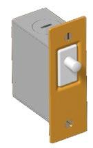 3 9/32" 4 340 -- ELECTRIC DOOR SWITCH Face plate brass finish 4 H x 1-1/2 W Box 3 H x 1-3/8 W x 1-3/4 D Switch Rating: 120VAC, 10 Amps