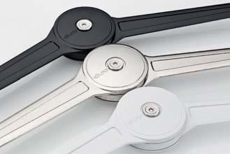 mm > 3 different colours: Nickel, white and black > Multi-position stop, adjustable force >