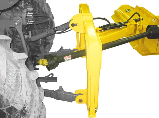 FRAME (3-POINT) Inspect hitch frame components (4) every 10 hours or daily 3-Point hitch link pins are in good repair and secure Support stands are retracted (2) and