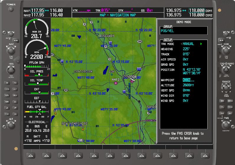 TRAINER: Press the MENU Key twice, enter KCON in waypoint, and press ENTER key twice. G1000 Garmin SAR requires the Commence Search Point (CSP) be a waypoint.