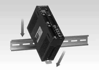 Stepping a Controller Installation Method EMP400 Series DIN Rail Mounting Use DIN rails a width of 1.38 in. (35 mm). Use end plates to secure the controller.