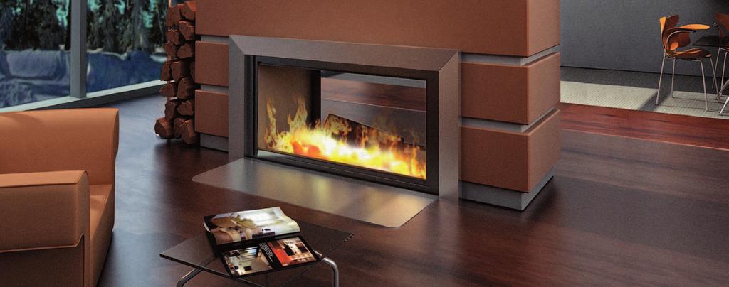 WALL OF FIRE WALL OF FIRE One insert but two fireplaces and in