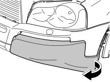 28 Remove the left-hand panel on the bumper by carefully pull off the left-hand lower edge until the clip at the