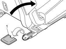 R8504243 7 Fold the backrest on the right-hand seat in the second row of seats forwards Remove the covers (1) for the rear seat mountings on the