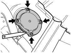 12 Remove the four screws in the cover for the fuel tank unit Carefully pry off the cover. Use a weatherstrip tool.