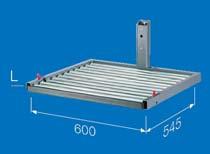Platform P4 Easy loading an unloading with the loading rollers in longitudinal and transverse direction. The platform is made of stainless steel (with 3 loading rollers).