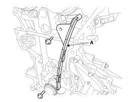 4. Install the timing chain tensioner arm (A). Tightening torque: 18.6 22.6 N.m (1.9 2.