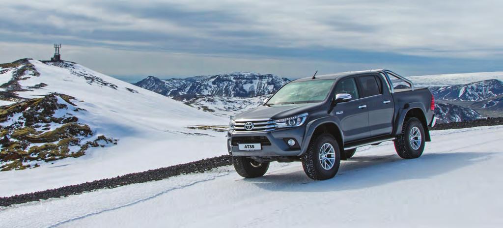 The Toyota Hilux Arctic Trucks AT35 is a completely reengineered high mobility vehicle, incorporating significant enhancements to the body, drivetrain, suspension, wheels, tyres and bodywork.