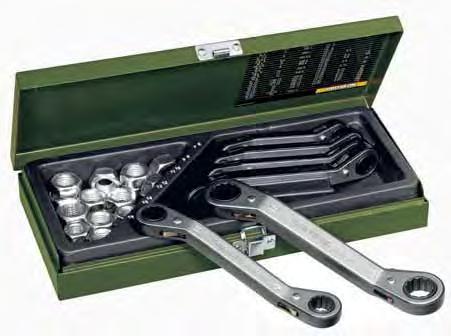 Packed in sturdy steel box (powder coated) with flap clasp. Tray with practical recess area for storage of small parts (the depicted nuts are not included in the scope of delivery).