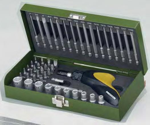 NO 23 698 individually, without set 49-piece screwdriver bit set With pistol ratchet as described above. Comes with sockets in sizes 5.5 6 6.5 7 8 9 10 11 12 and 13mm.