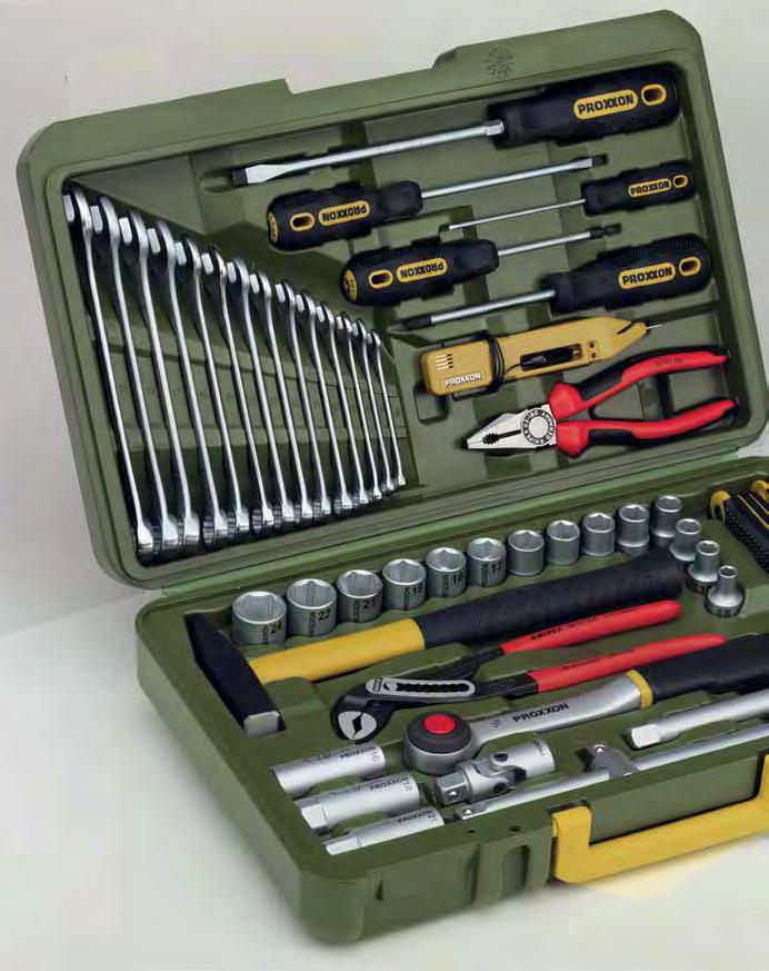 NO 23 650: For 25 years this is the classic toolbox sold world-wide. Featuring first class assembly tools. Now in its 7th generation. DIN ISO SlimLine-combination spanners from 6 19mm.