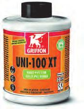 SOLVENTS & SEALANTS GRIFFON UNI-100 WITH KIWA CERTIFICATION code 151 SOLVENTS & SEALANTS Thixotrope hard pvc-glue, suited for hard PVC