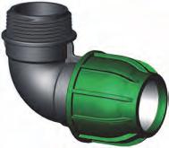 COMPRESSION FITTINGS FOR PE PIPE 90 ELBOW WITH THREADED MALE OFFTAKE code 190 SIZE ARTNR. EURO QNT.