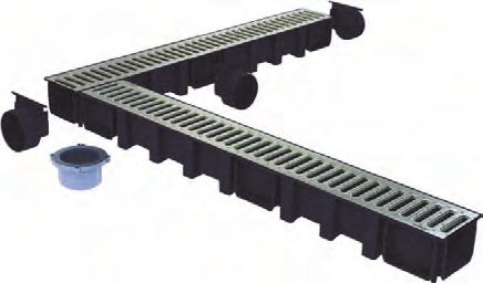 CHANNEL DRAINAGE PLASTIC DRAINAGE CHANNEL (PP) code 457 CHANNEL DRAINAGE Completely assembled lightweight elements, unbreakable and easy to connect to RWS drainage.