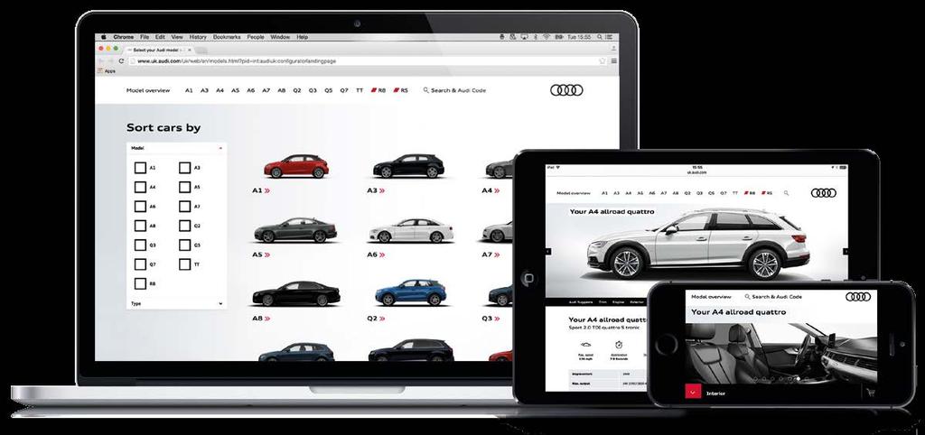 Audi cofigurator The easy way to build your Audi Our olie cofigurator makes it simple to create your ideal Audi, usig all your