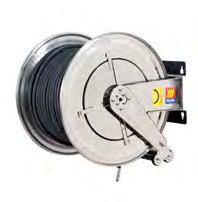 STAINLESS STEEL AUTOMATIC HOSE REELS AISI 304 FIXED FOR AIR-WATER 20 bar - Synthetic black rubber hoses R6 - Galvanized connections - Swivelling joint 90 nickel-plated brass - Viton seals FX-400