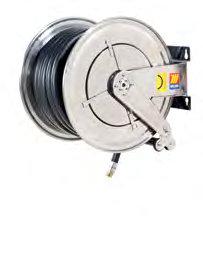 STAINLESS STEEL AUTOMATIC HOSE REELS AISI 304 FIXED FOR DIESEL 10 bar - Antistatic black rubber hoses - Galvanized connections - Swivelling joint 90 galvanized - Viton seals FX-550 Article Delivery