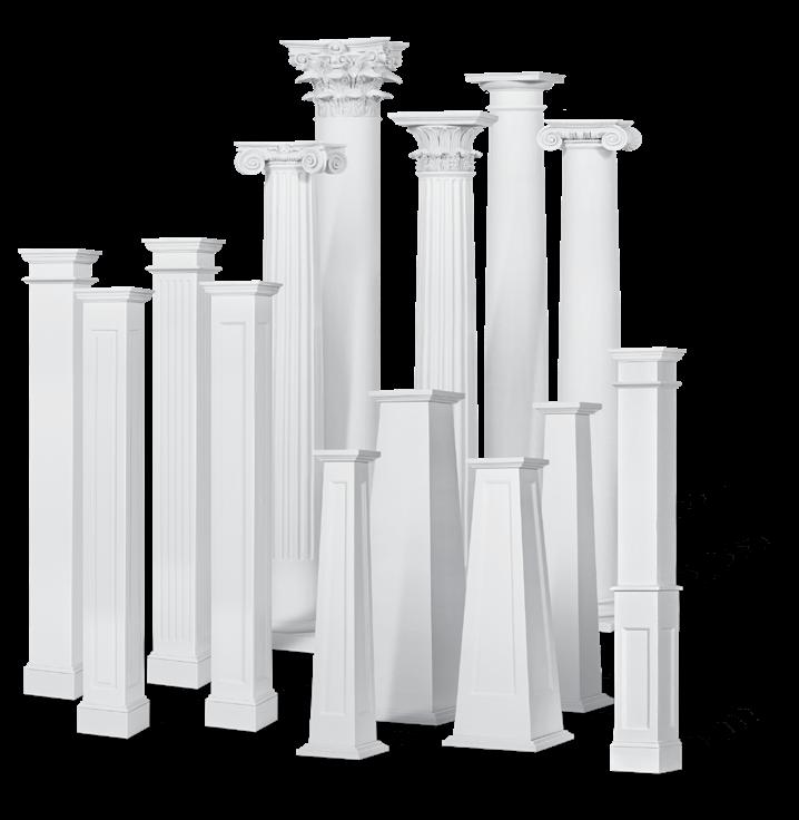 COLUMNS READY TO PAINT KEY FEATURES: Round seamless columns eliminate the need to sand seams or parting lines before painting.
