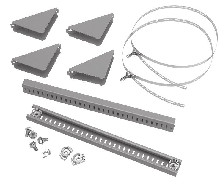 POLE-MOUNT KIT Use to mount CONCEPT, Networking and wall-mount enclosures to poles of various sizes and shapes.