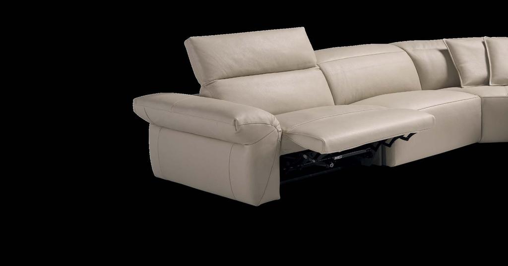 Seater Maxi L with 1 Recliner 2 motors, Corner, Maxi One Arm Chair R - Covering in Carezza leather 563 Tavolini - In