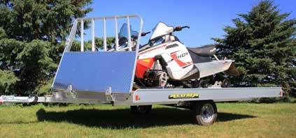 Snowmobile Trailers 8612D Tilt - shown with Combo Salt Shield & Drive off Ramp 2 PLACE DRIVE ON/DRIVE OFF 8610D