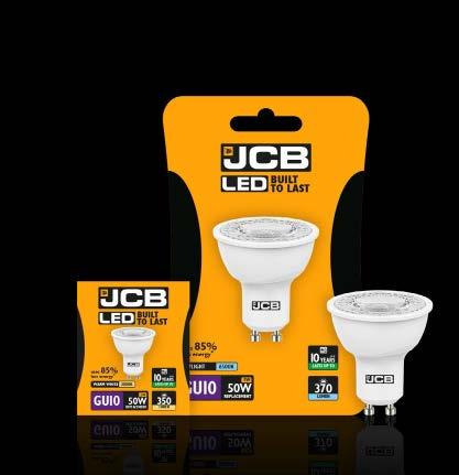 POWERFUL RELIABLE INNOVATIVE PRICES FROM 69p PRICES FROM 82p GU10 GLS Short Code CAP Lumen Colour Temp Wattage Pack Price JCB LED GU10 S10961 GU10 235lm 3000K 3W (Eq35W) Box 0.