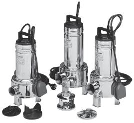 Submersible Electric Pumps for drainage of dirty water DOMO Series The DOMO series electric pumps are available with twin-channel or vortex impeller (DOMO VX).